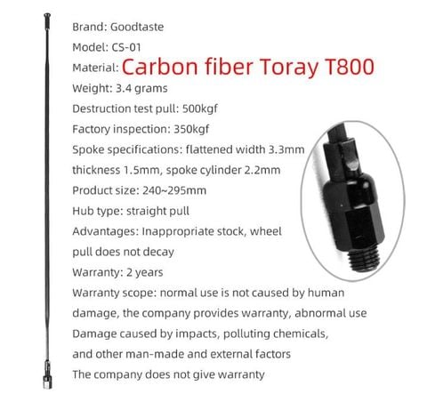  Căm xe đạp carbon Toray T800 GoodState 240 - 295mm 