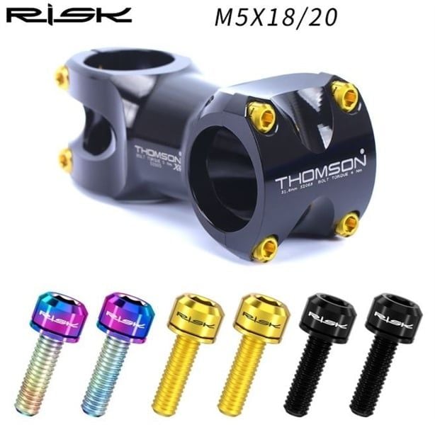 Bộ ốc 6 titan xe đạp gắn potang M5x20 Risk RT134