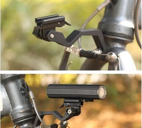 Bát bắt đèn , camera hành trình Gaciron lên phuộc xe đạp H21B 