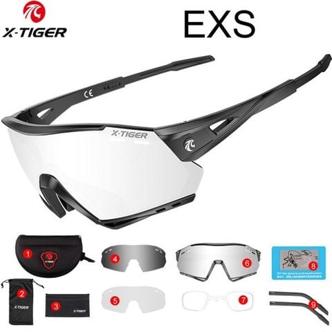  Mắt kính thể thao xe đạp X-Tiger EXS bộ 3 tròng Polarized 