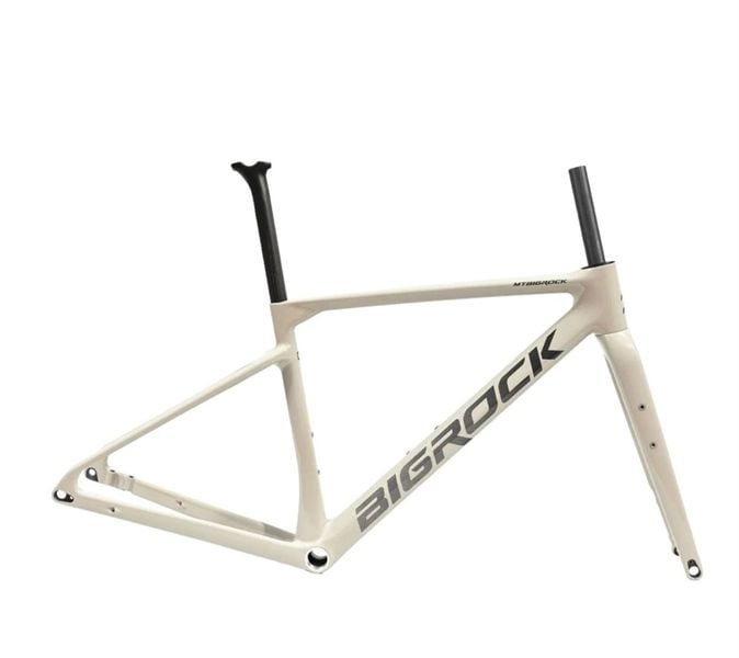 Sườn xe đạp Bigrock Gravel Carbon Màu Sữa
