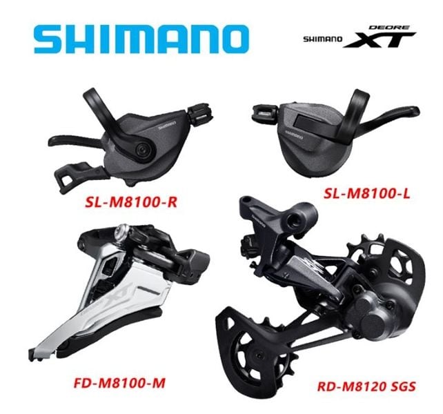 Bộ tay bấm cùi đề sang dĩa Shimano XT M8120 2x12