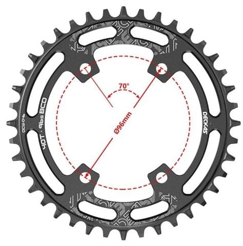  Dĩa xe đạp Deckas40 / 42 / 44 / 46 / 48 / 50T 96 BCD Narrow Wide cho giò M4100 / M5100 / M7000 / M8000 / M9000 