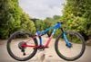 Sườn xe đạp carbon BigRock 2 phuộc full suspension - Đỏ - Vàng