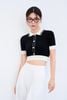 áo len croptop ngắn tay phối màu - V61W23Q026