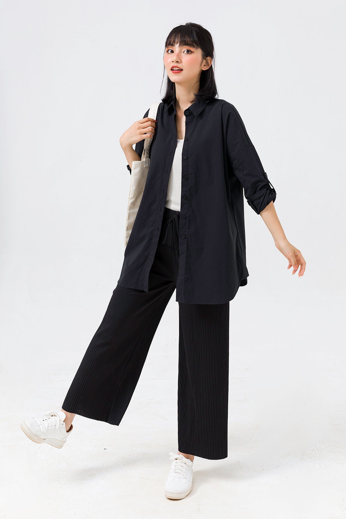 Áo Sơ Mi Tay Lỡ Unisex  May Minh Cường