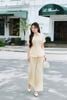 Quần ống rộng cạp chun vải kim tuyến - P64W25Q001