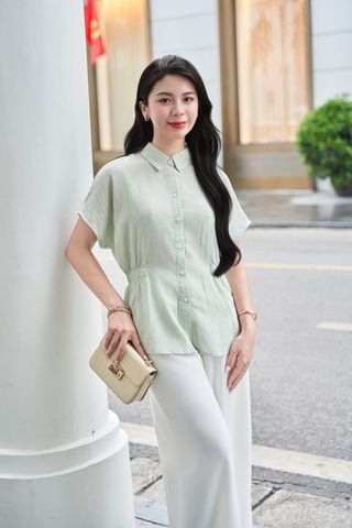 Áo sơ mi vai chờm đai eo - D61H25H001