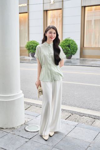 Áo sơ mi vai chờm đai eo - D61H25H001