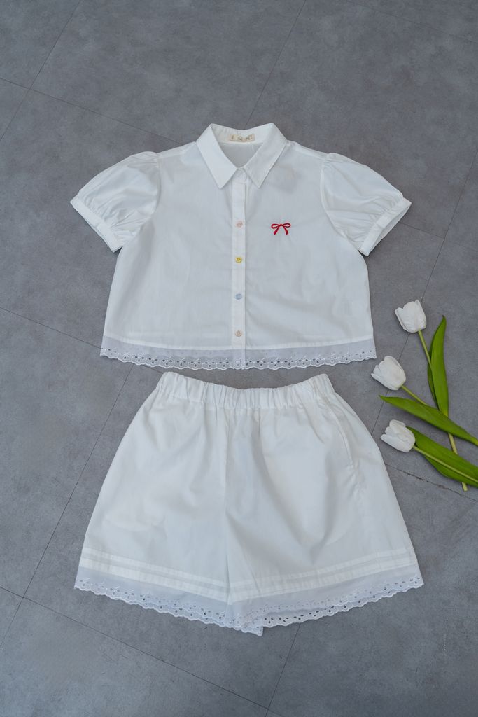 Quần Short cạp chun; ren gấu - D64S25H002