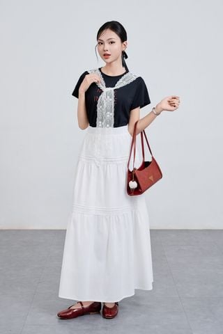 Chân váy xòe xếp nếp; nhún 3 tầng - V62L25H005