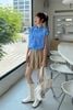 Áo sơ mi croptop vai chờm túi ốp - H61H24H001