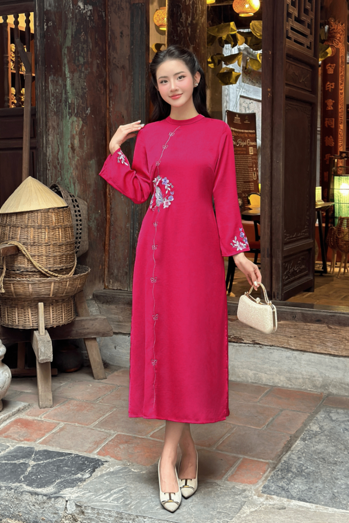Áo dài liền đầm thêu - L61A24Q037