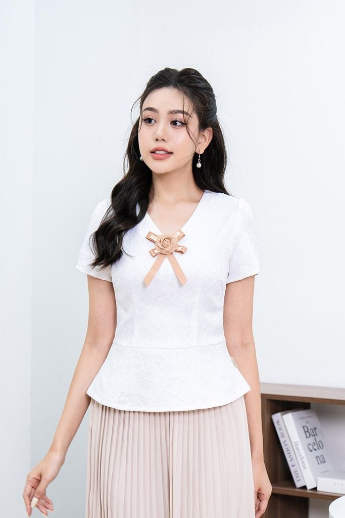 áo peplum cổ tim - L61B23Q068