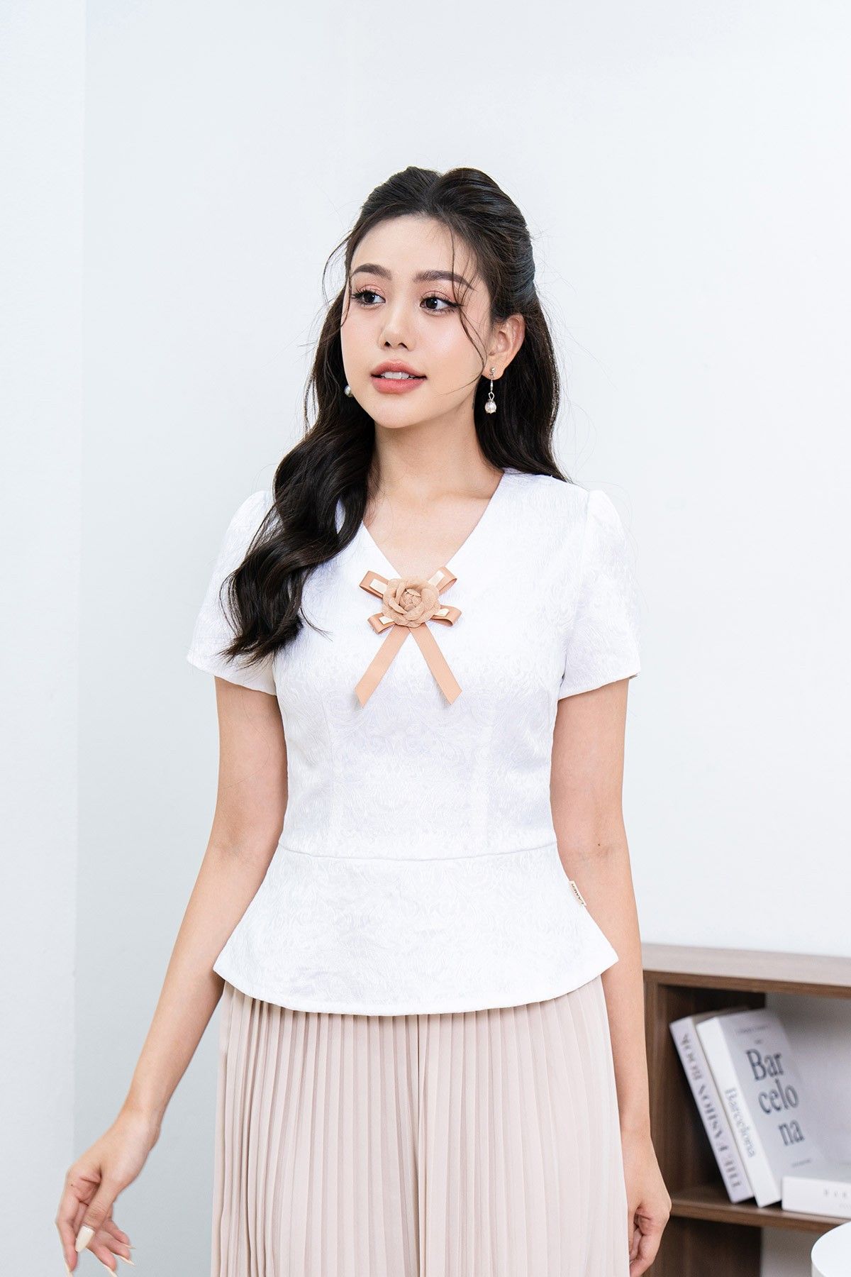 áo peplum cổ tim - L61B23Q068