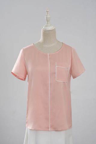 Áo suông cổ tròn phối lé - L61B24H036
