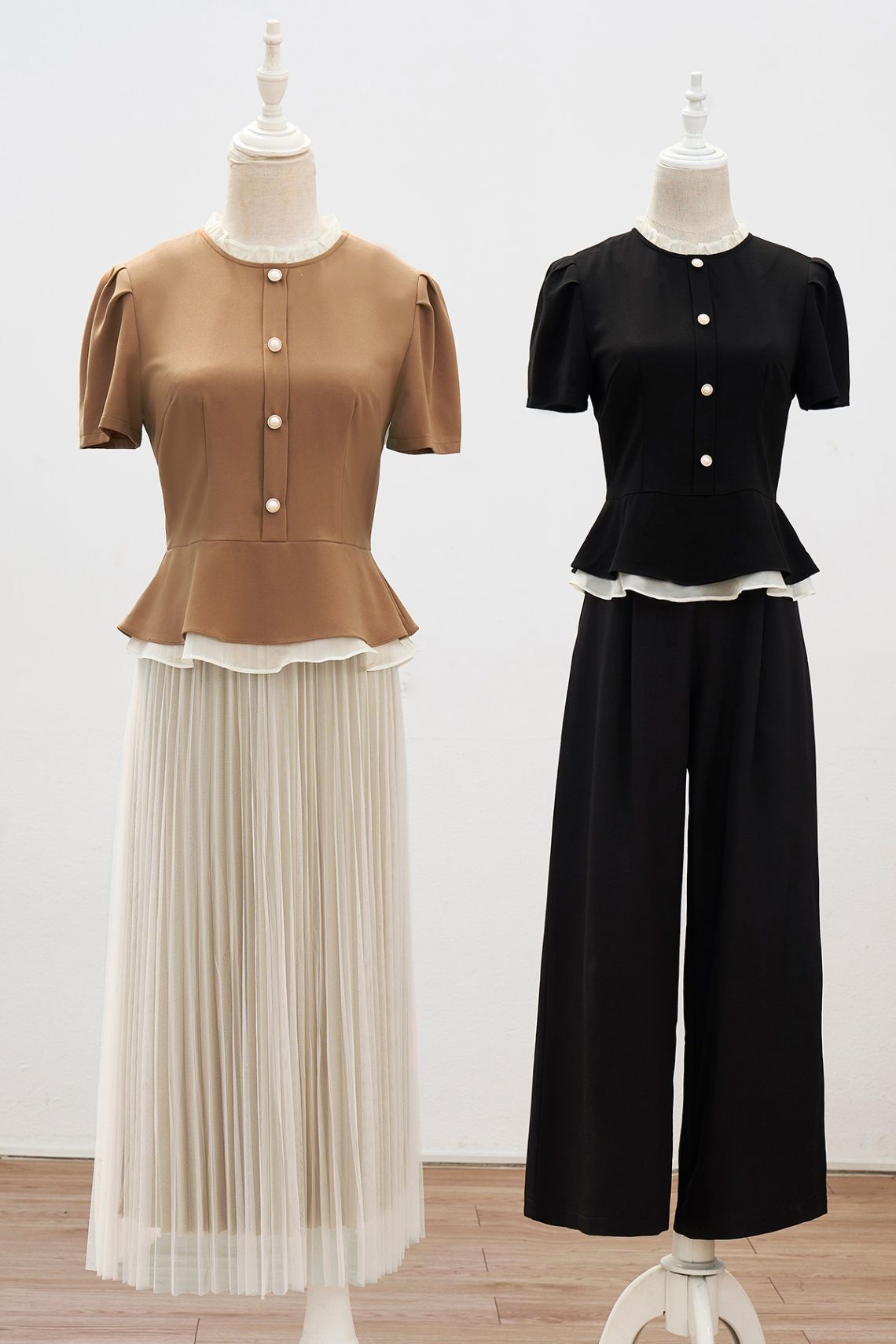 Áo peplum phối cổ bèo - L61B24Q022
