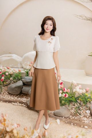 Áo nhún ngực đính hoa - L61B25H006