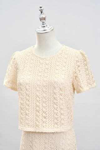 Áo ren lưới croptop cổ tròn - L61B25H024