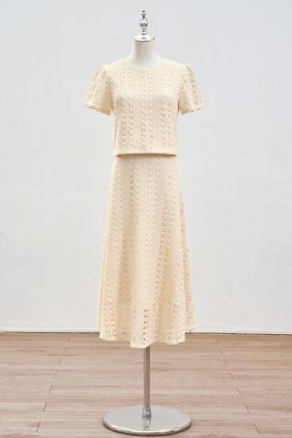 Chân váy ren lưới dáng xòe - L62L25Q009
