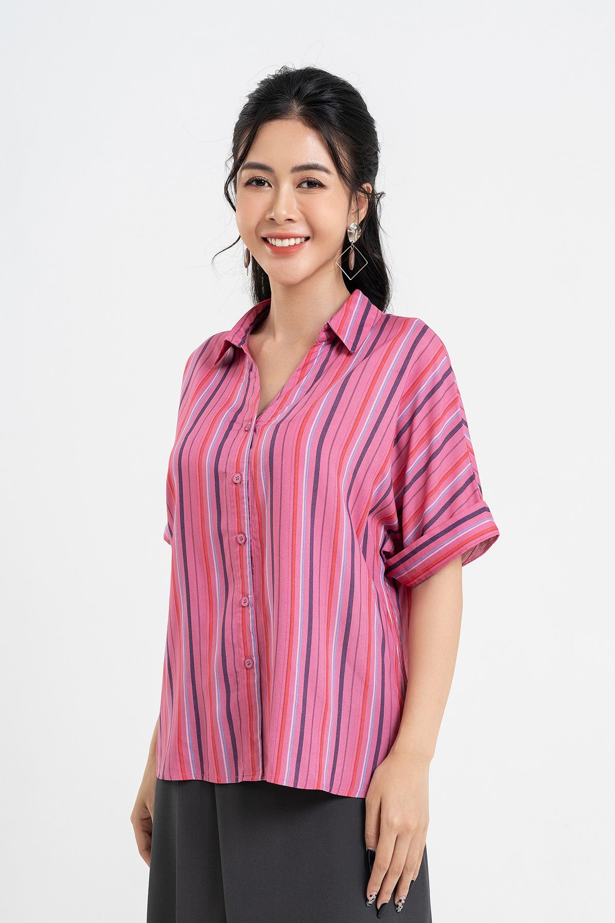 ÁO SƠ MI LIỀN GIẢ 2 ÁO GIẤU BỤNG NHIỀU SIZETB 3097