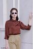 áo sơ mi cổ đức tay dập ly - L61H22Q042