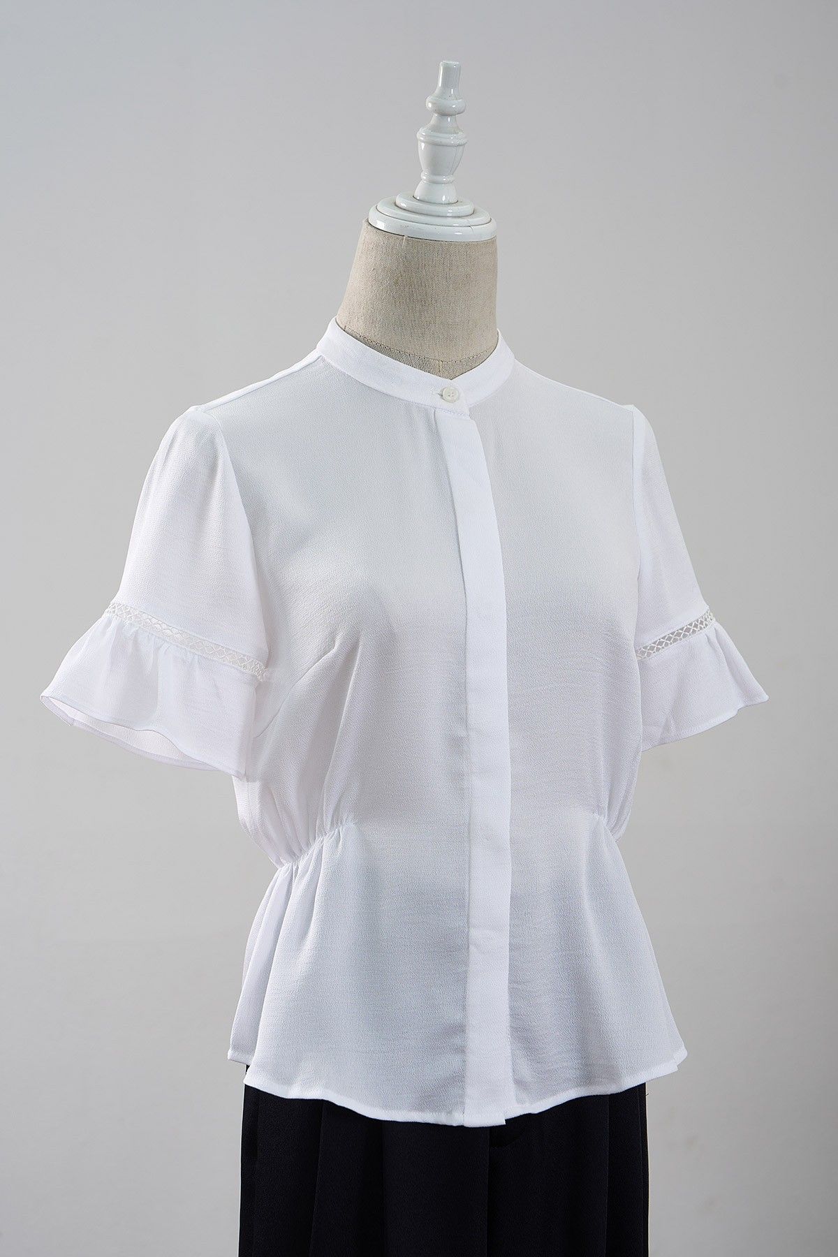 Áo sơ mi cổ tàu chun eo - L61H24H068