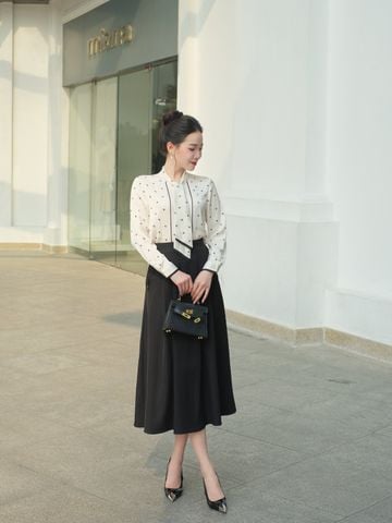 Áo sơ mi lụa cổ nơ - L61H25Q007
