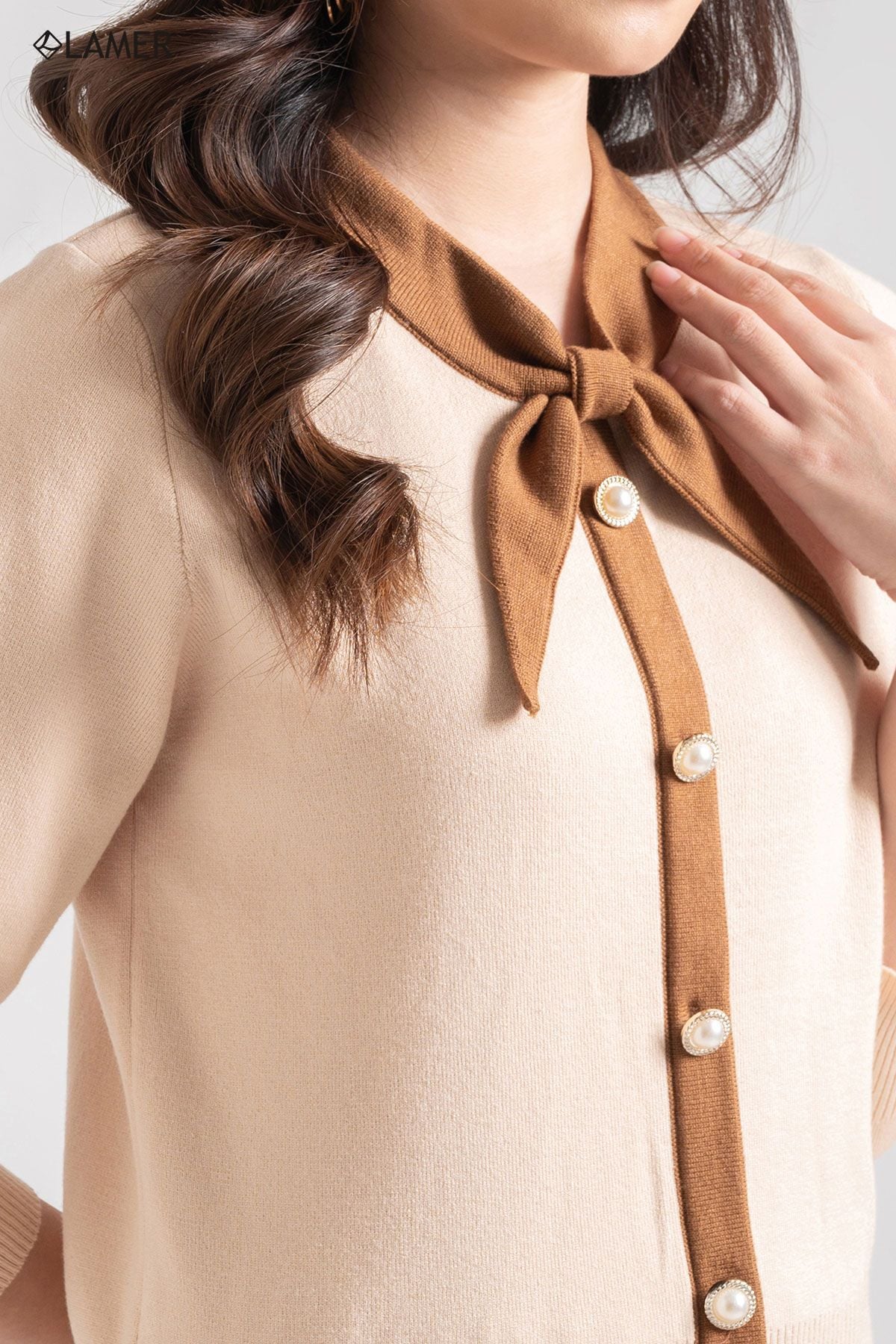 áo len phối cổ nơ - L61W21T038