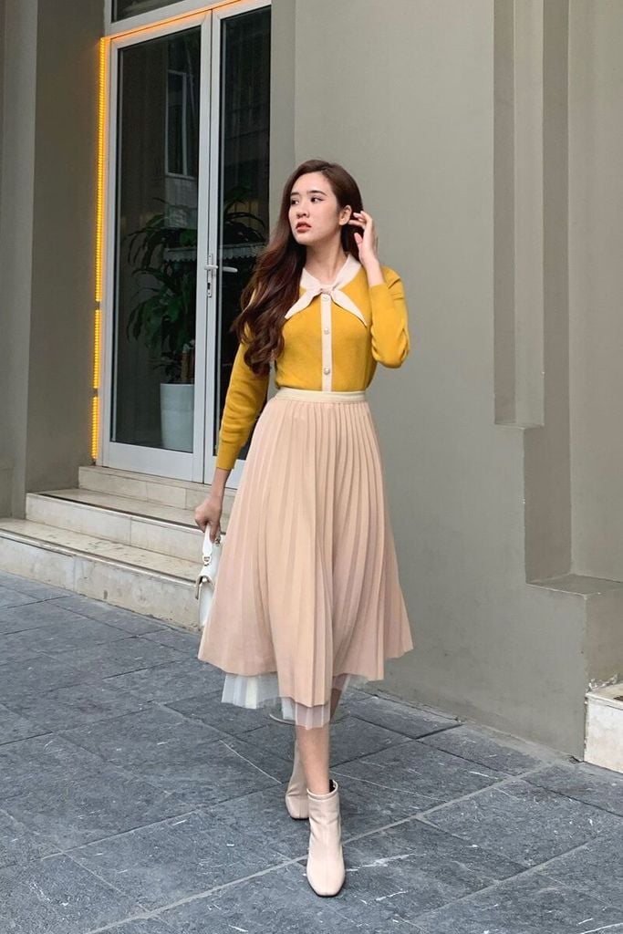áo len phối cổ nơ - L61W21T038
