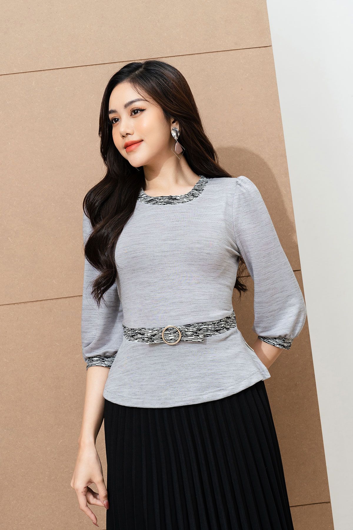 Áo Peplum Phối Đai Eo - L61W22T041