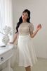 áo len tay bồng cổ tròn kẻ - L61W23Q012