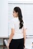 áo len cổ tim tay bồng đính cúc - L61W23T007