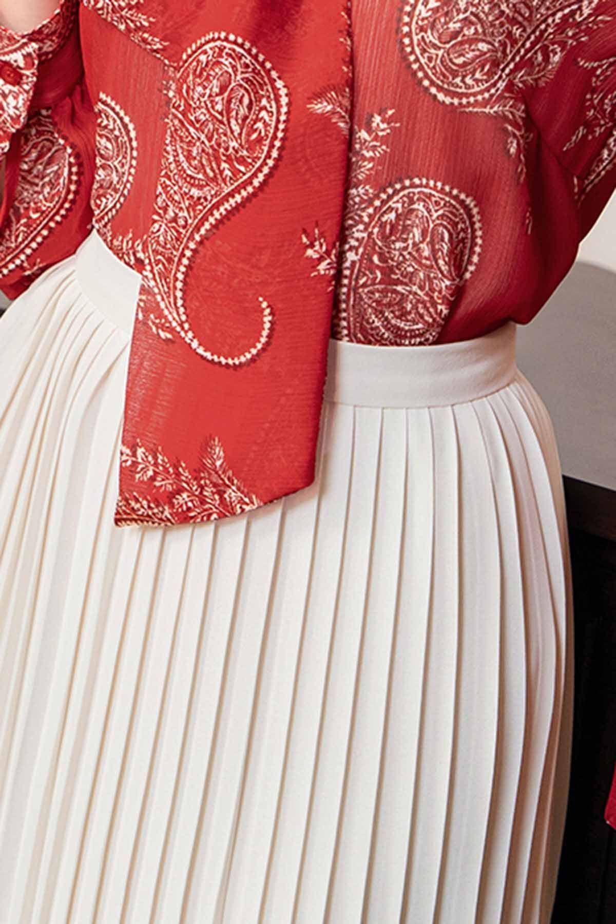 Chân váy xòe dập ly - L62L23Q006