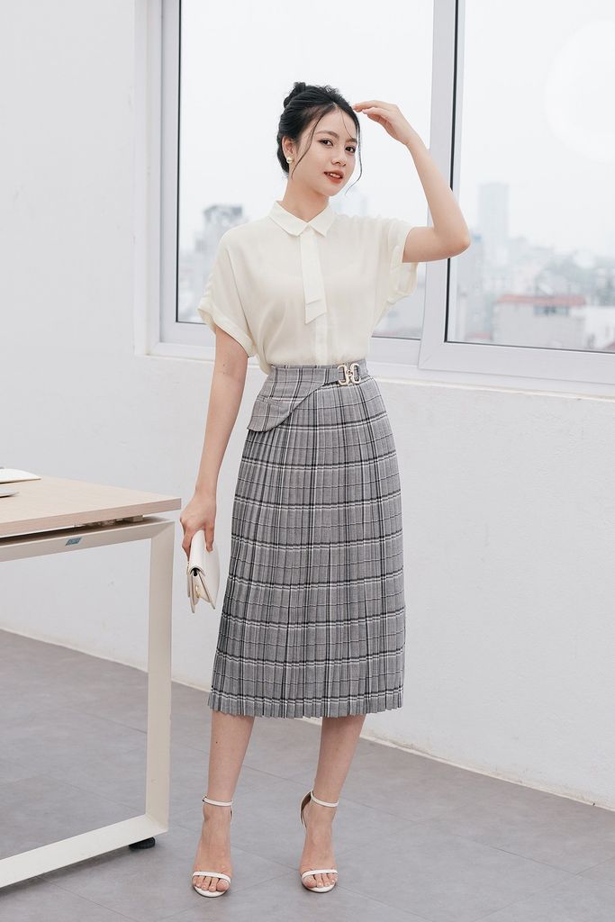 Chân váy xòe dập ly - L62L24Q001
