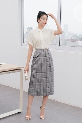 Chân váy xòe dập ly - L62L24Q001