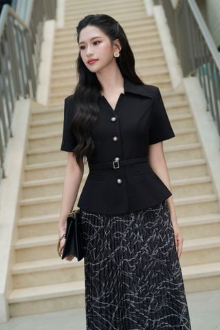 Chân váy xòe dập ly - L62L25H004