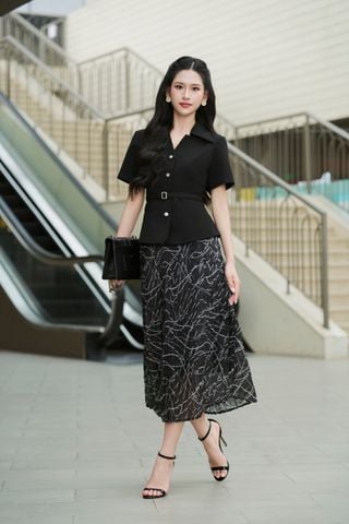 Chân váy xòe dập ly - L62L25H004