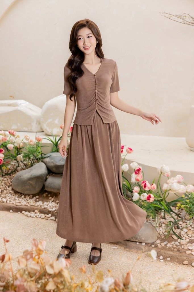 Chân váy thun xếp nhún - L62L25H012