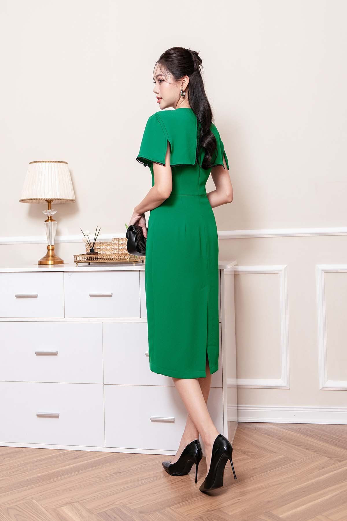 Đầm ôm phủ vai kẹp zen - L63F24Q001