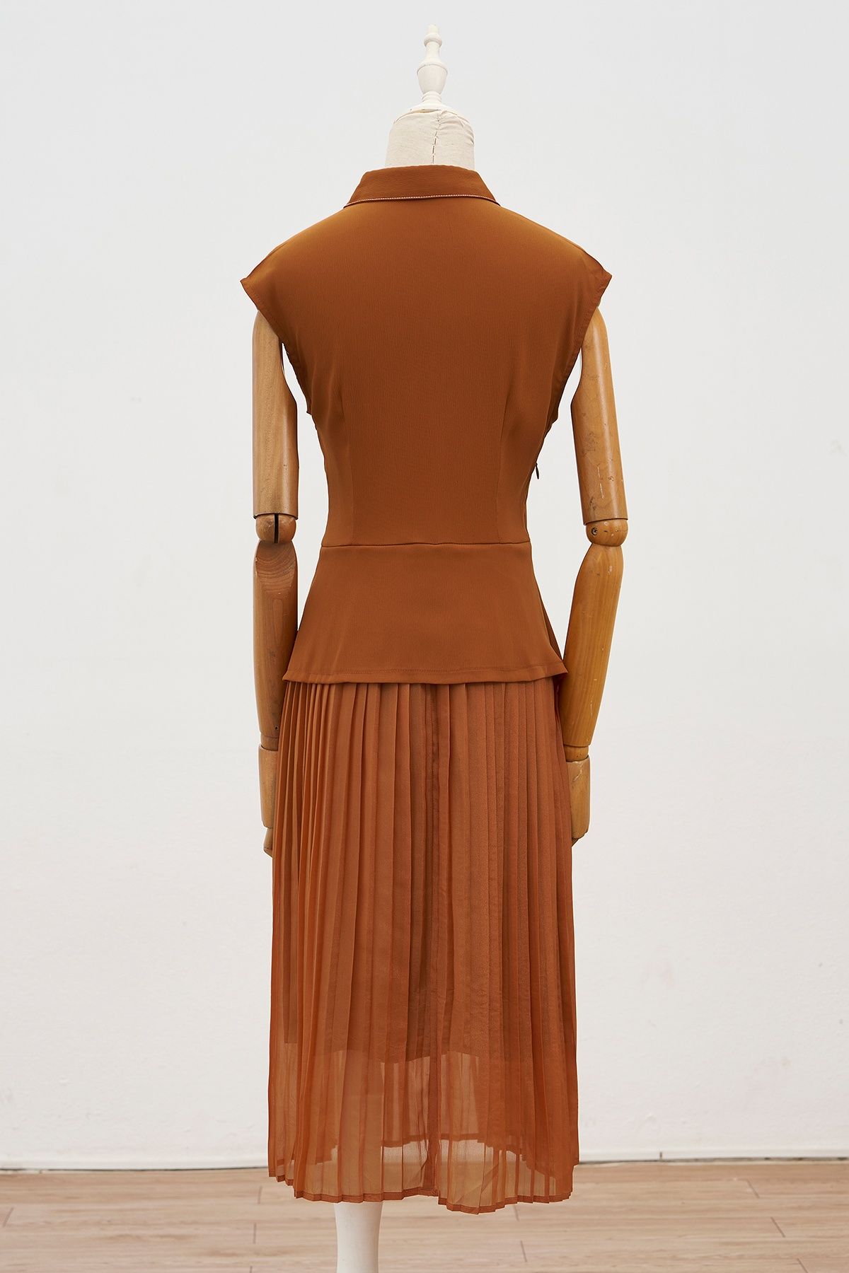 Đầm xòe peplum dập ly - L63L24Q050