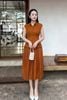 Đầm xòe peplum dập ly - L63L24Q050