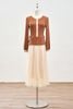 Đầm xòe lưới phối áo len peplum - L63L24T004