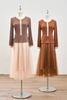Đầm xòe lưới phối áo len peplum - L63L24T004