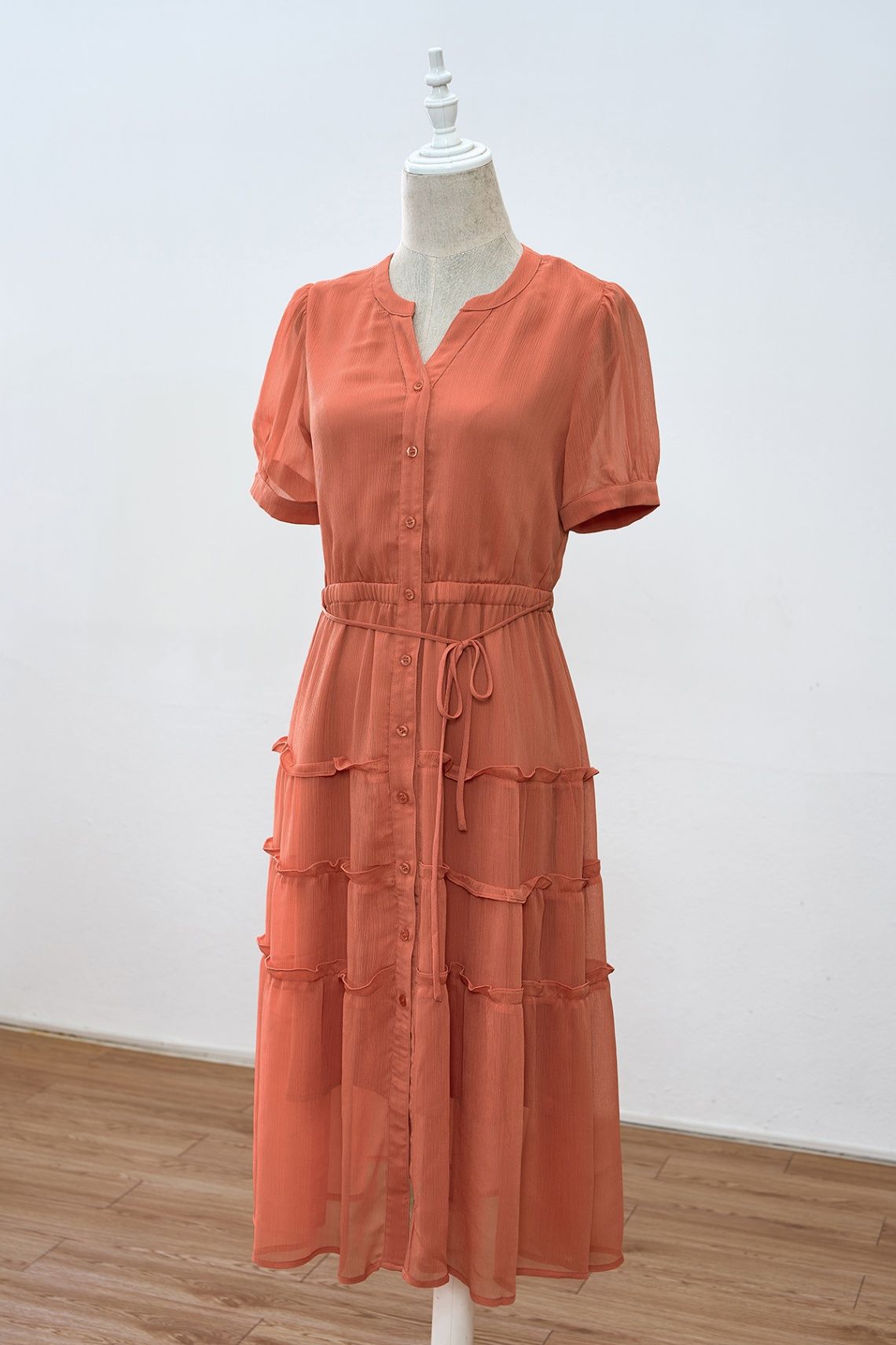 Đầm maxi nhún kẹp bèo - L63M24H030