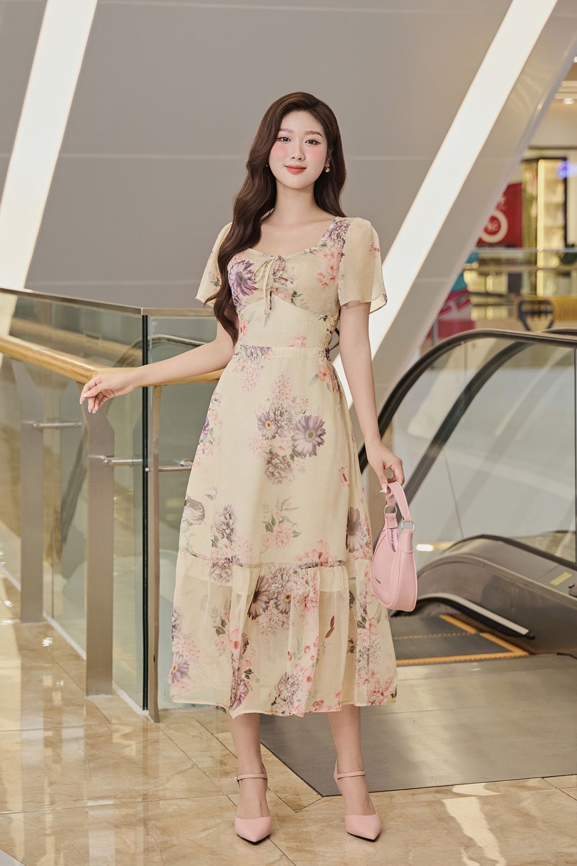 Đầm maxi nơ ngực - L63M24H032