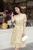 Đầm maxi cổ V nhún bèo nơ eo - L63M24H072