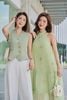 Đầm maxi cổ yếm nhún tầng thắt nơ - L63M24H098