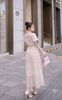 Đầm maxi nhún kẹp bèo nơ eo - L63M25H030