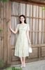 Đầm maxi xếp ly eo cổ kẹp ren - L63M25H047